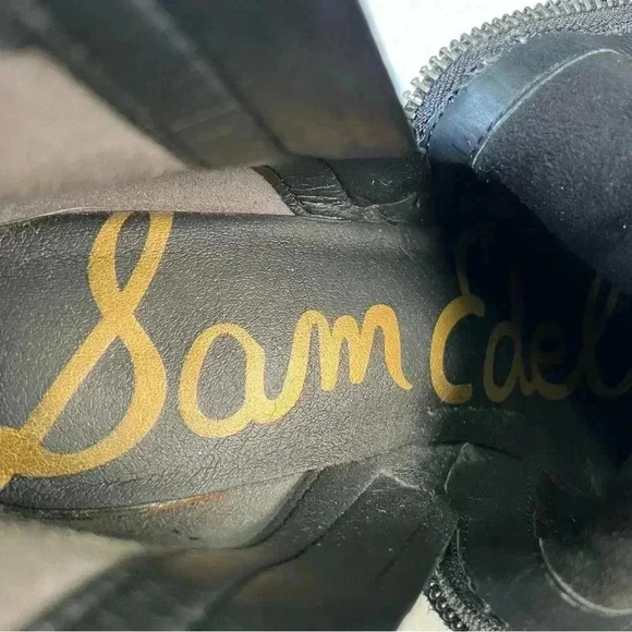 Sam Edelman Women's Leather Pointed Block Heel Ankle Booties Black Sz 6.5 Lk new - Picture 10 of 12